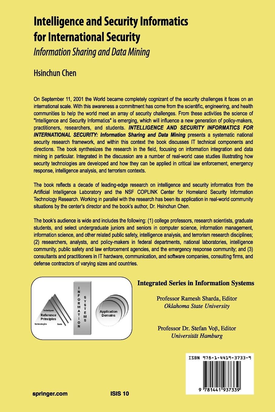 Rückseitencover Intelligence and Security Informatics for International Security