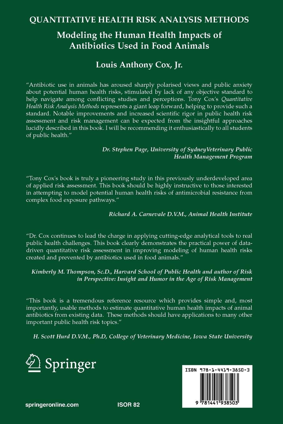 Rückseitencover Quantitative Health Risk Analysis Methods