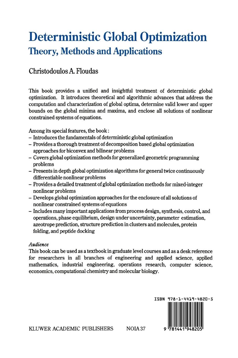 Rückseitencover Deterministic Global Optimization