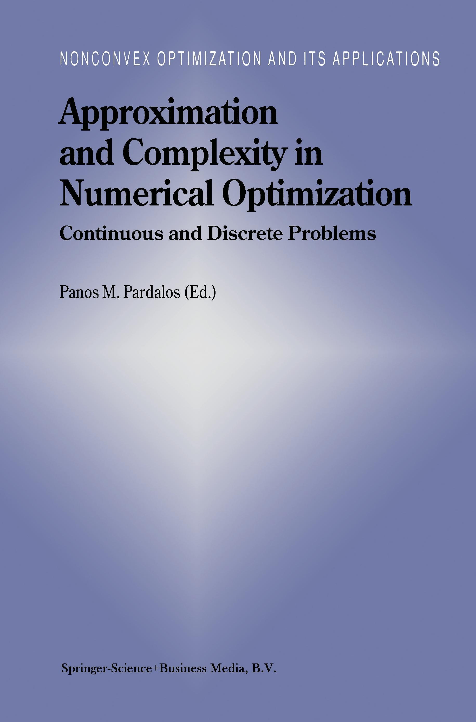 Vorderes Coverbild Approximation and Complexity in Numerical Optimization