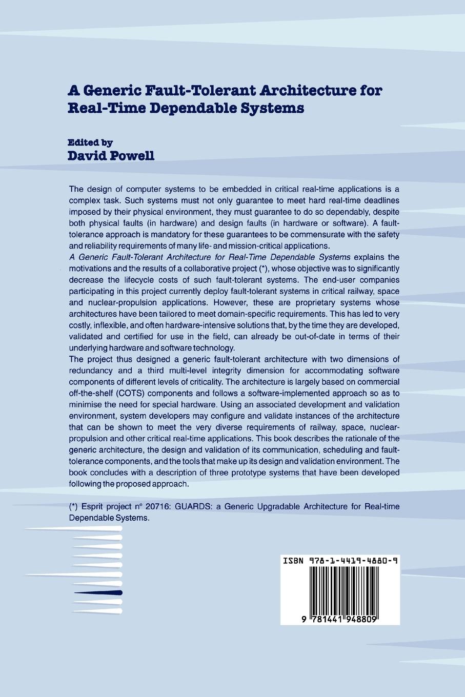 Rückseitencover A Generic Fault-Tolerant Architecture for Real-Time Dependable Systems