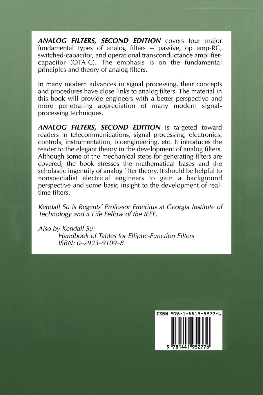 Rückseitencover Analog Filters