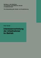 Vorderes Coverbild Interessenvertretung der Arbeitnehmer im Betrieb