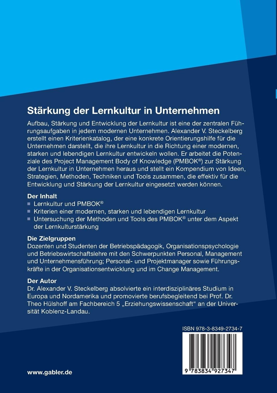 Rückseitencover Stärkung der Lernkultur in Unternehmen