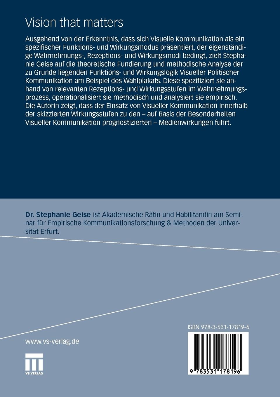 Rückseitencover Vision that matters