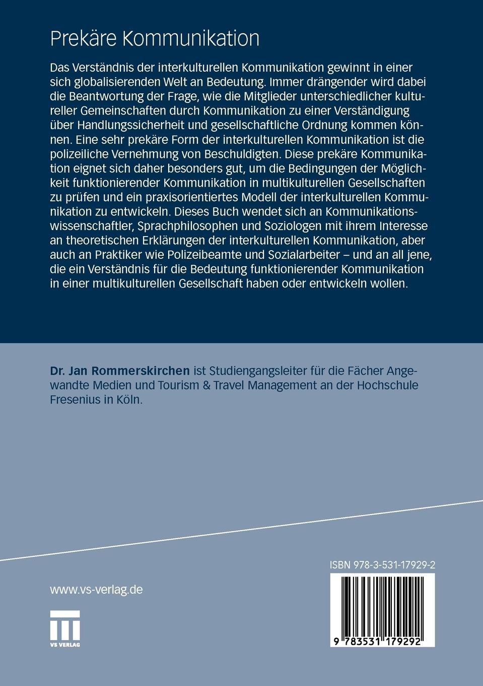 Rückseitencover Prekäre Kommunikation