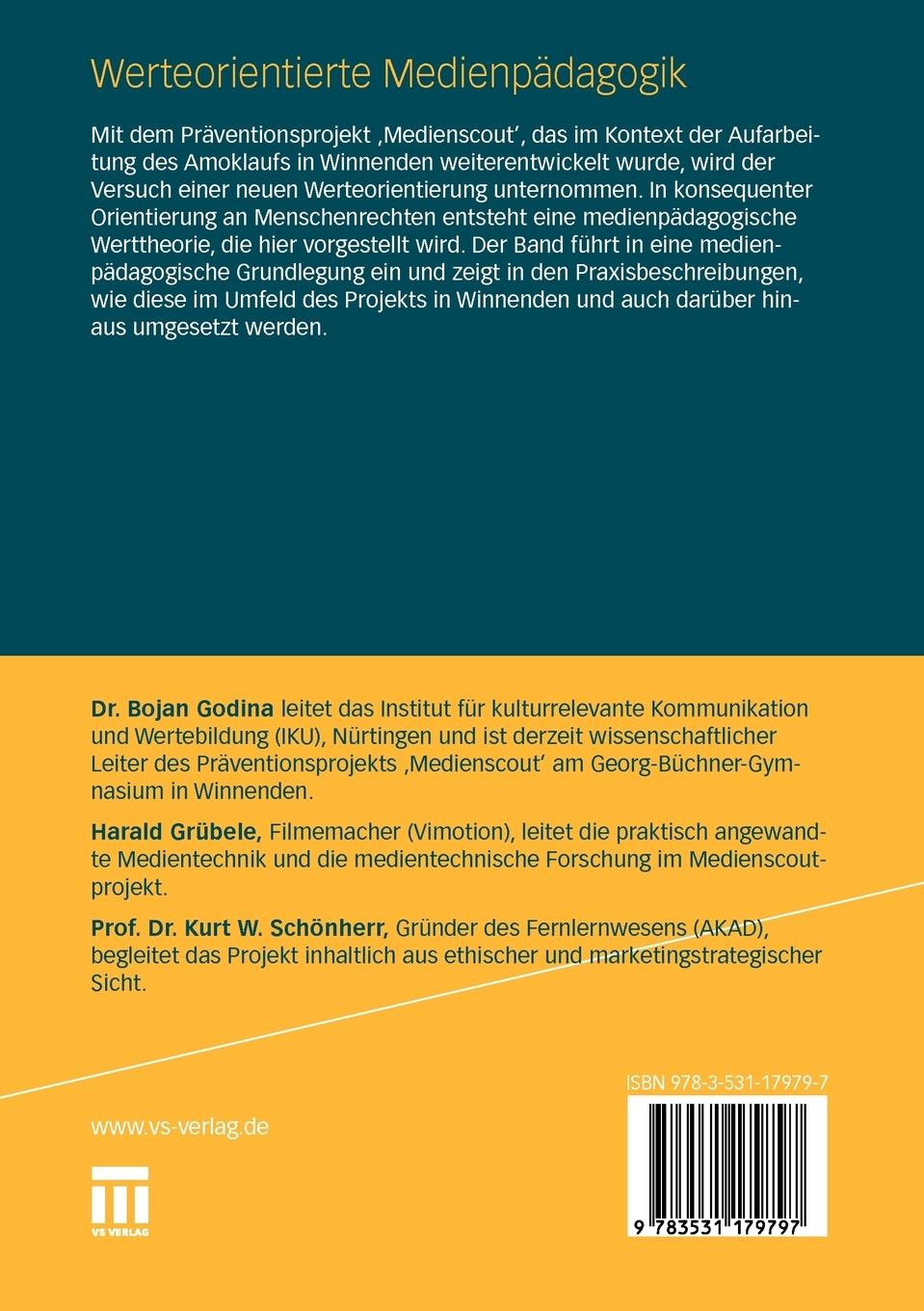 Rückseitencover Werteorientierte Medienpädagogik