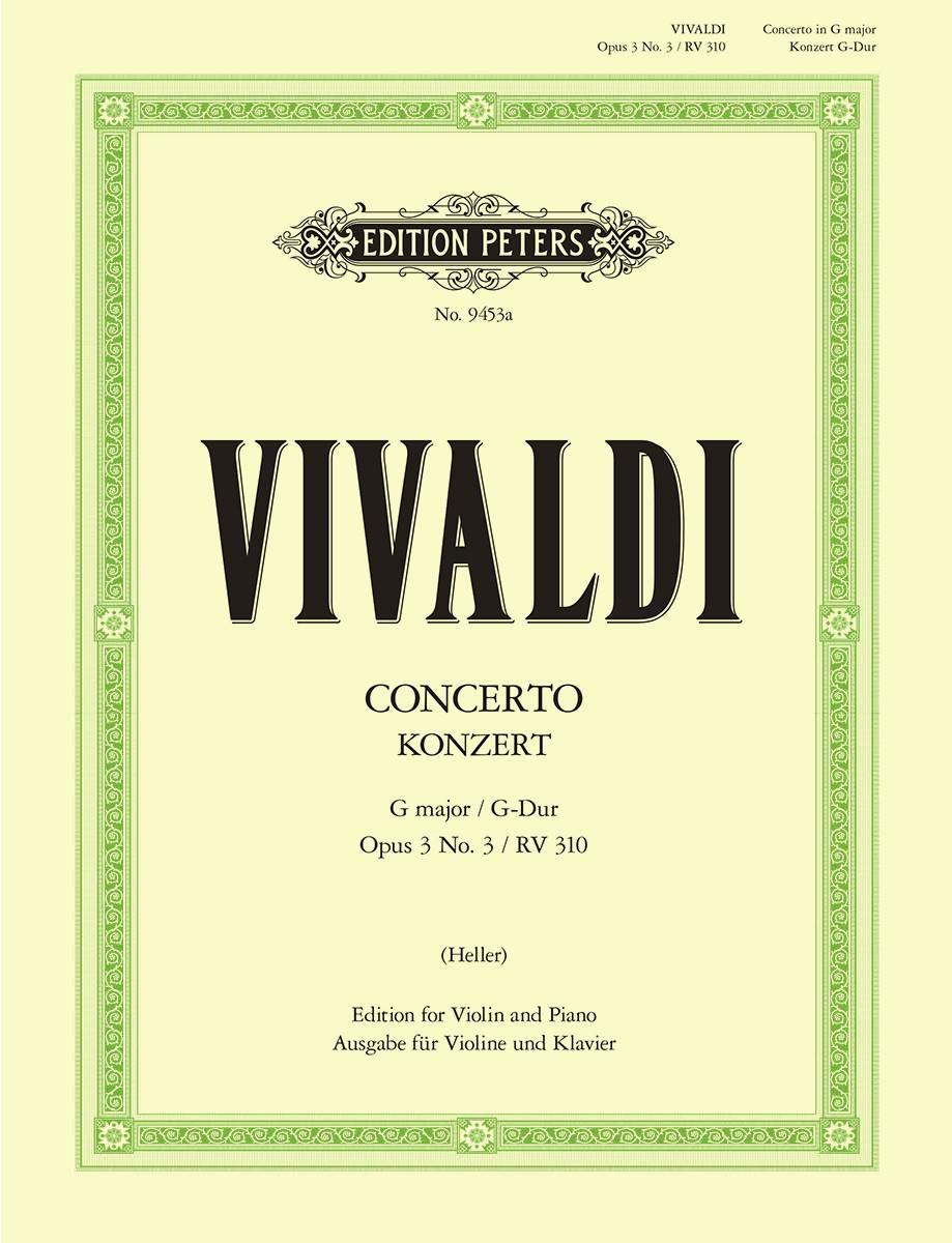 Vorderes Coverbild Konzert für Violine, Streicher und Basso continuo G-Dur op. 3 Nr. 3 RV 310 / PV 96