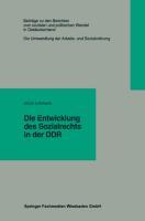 Vorderes Coverbild Die Entwicklung des Sozialrechts in der DDR