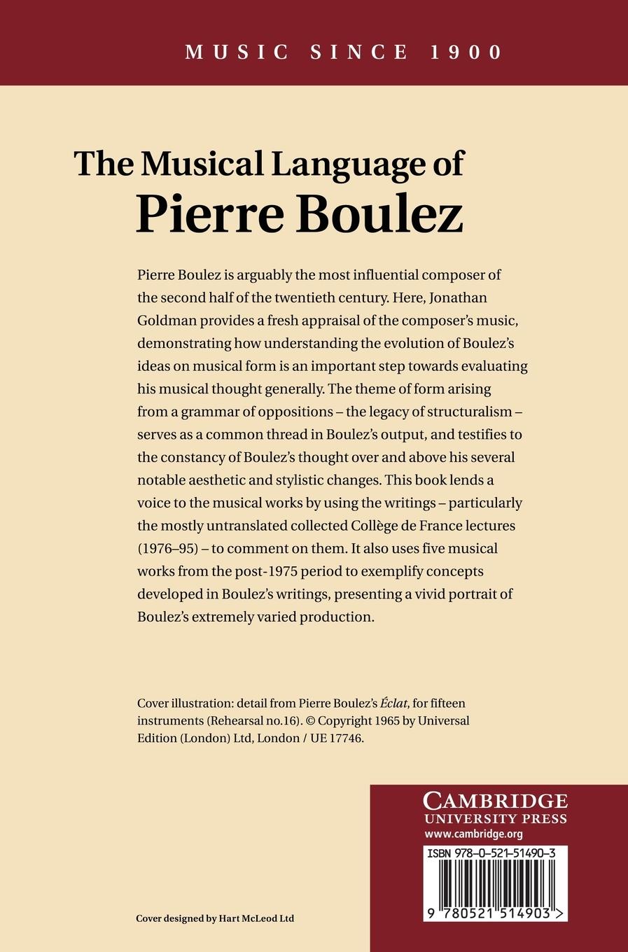 Rückseitencover The Musical Language of Pierre Boulez