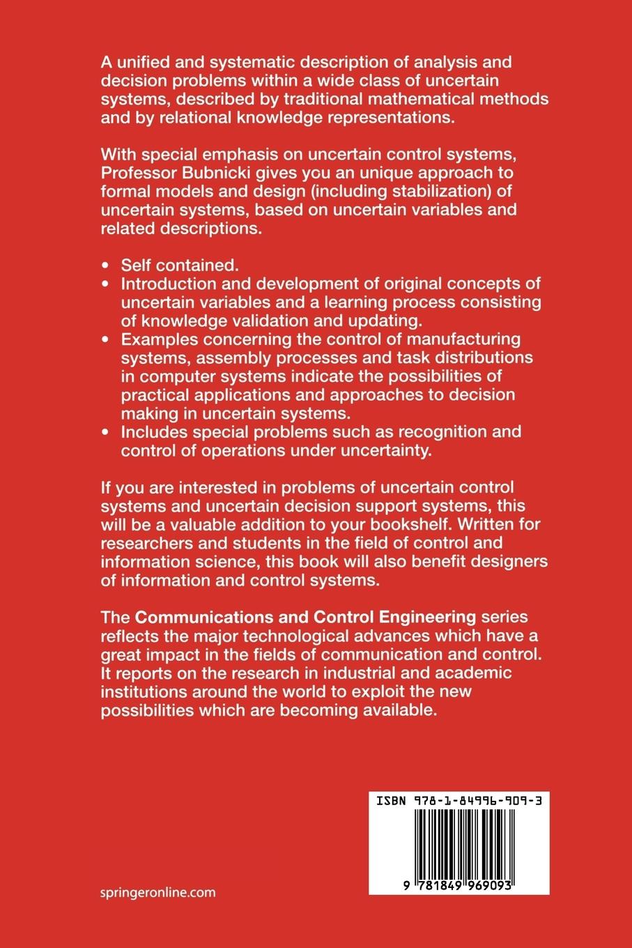 Rückseitencover Analysis and Decision Making in Uncertain Systems