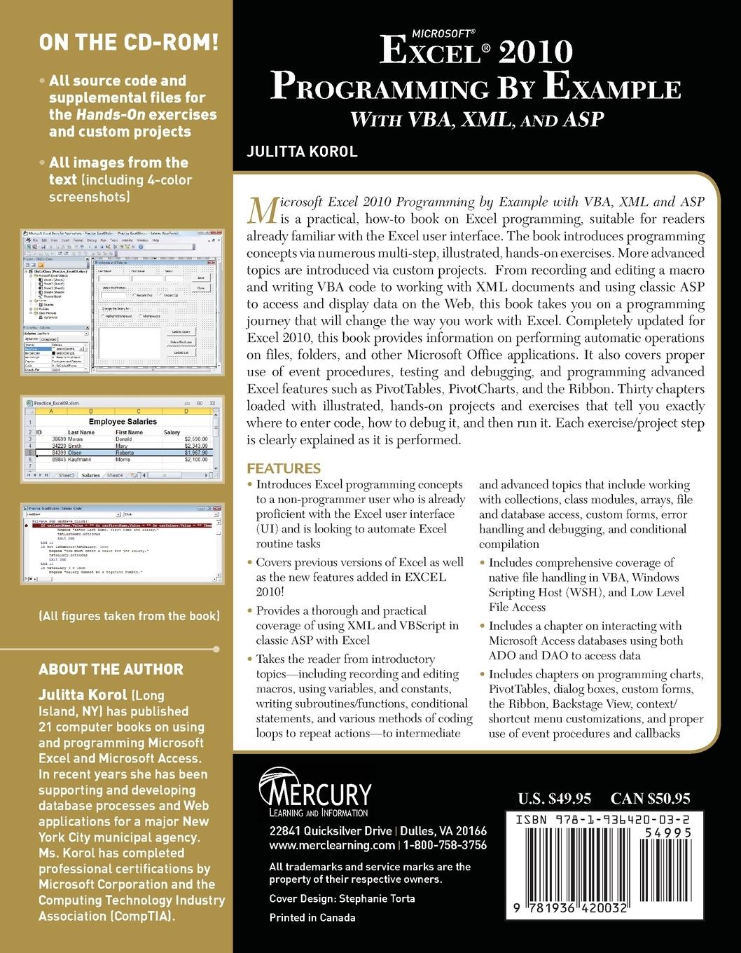Rückseitencover Microsoft® Excel® 2010 Programming By Example with VBA, XML, and ASP