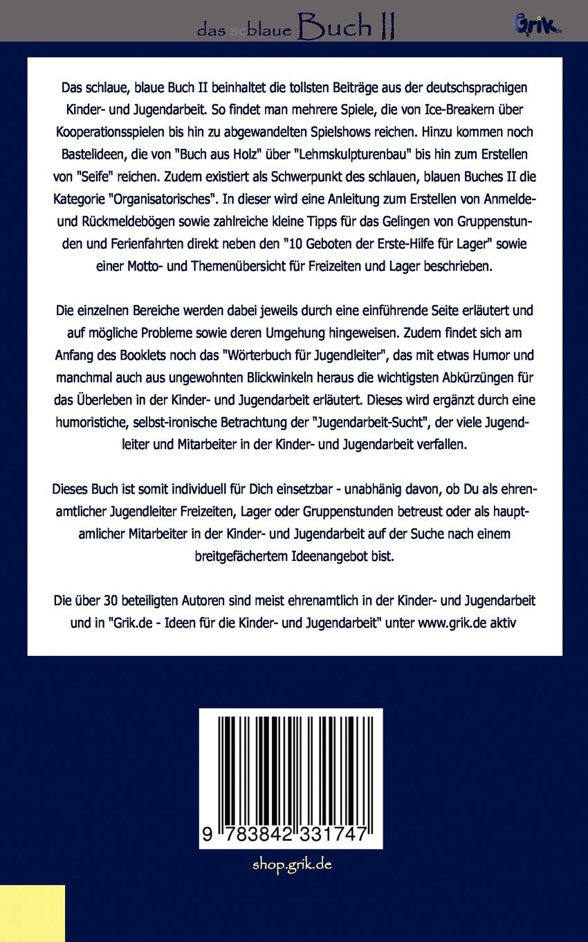 Rückseitencover das schlaue, blaue Buch der Kinder- und Jugendarbeit 2