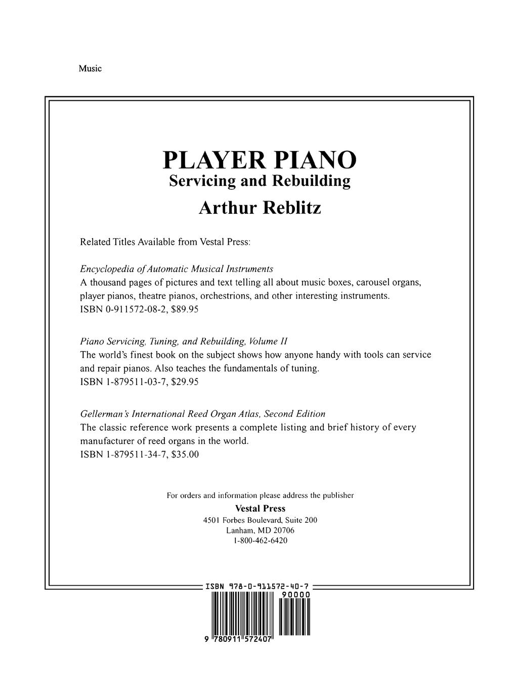 Rückseitencover Player Piano