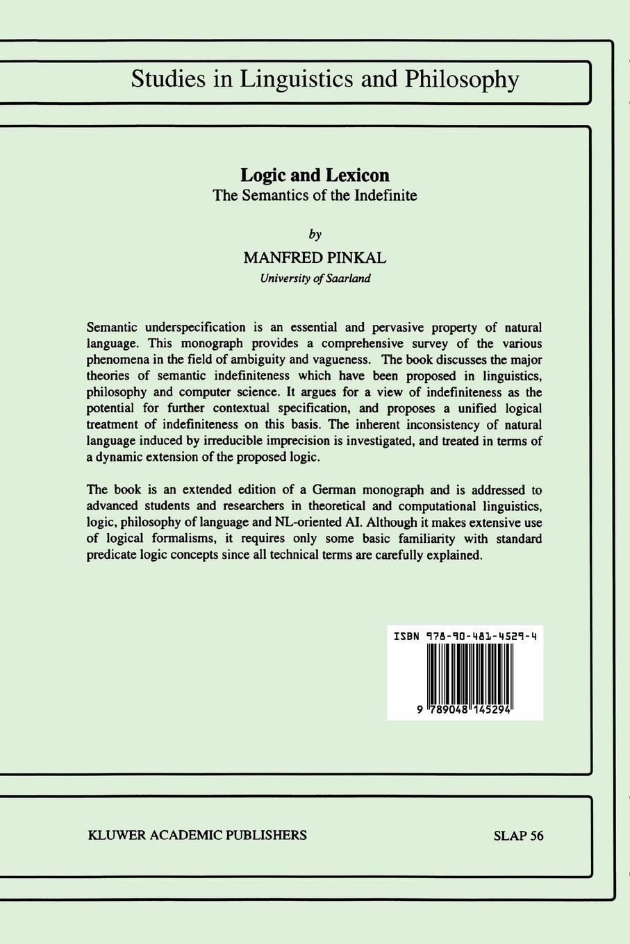 Rückseitencover Logic and Lexicon