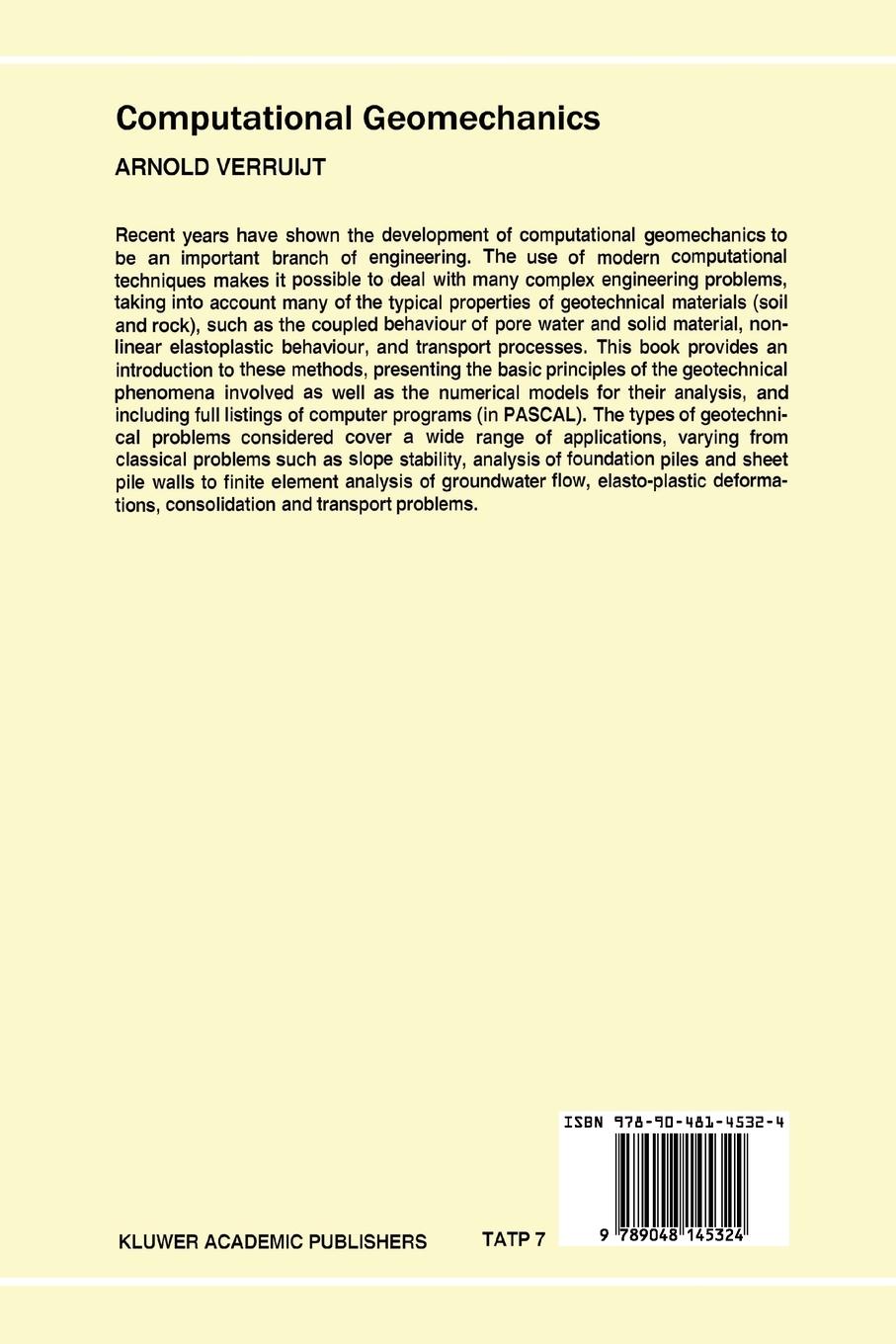 Rückseitencover Computational Geomechanics