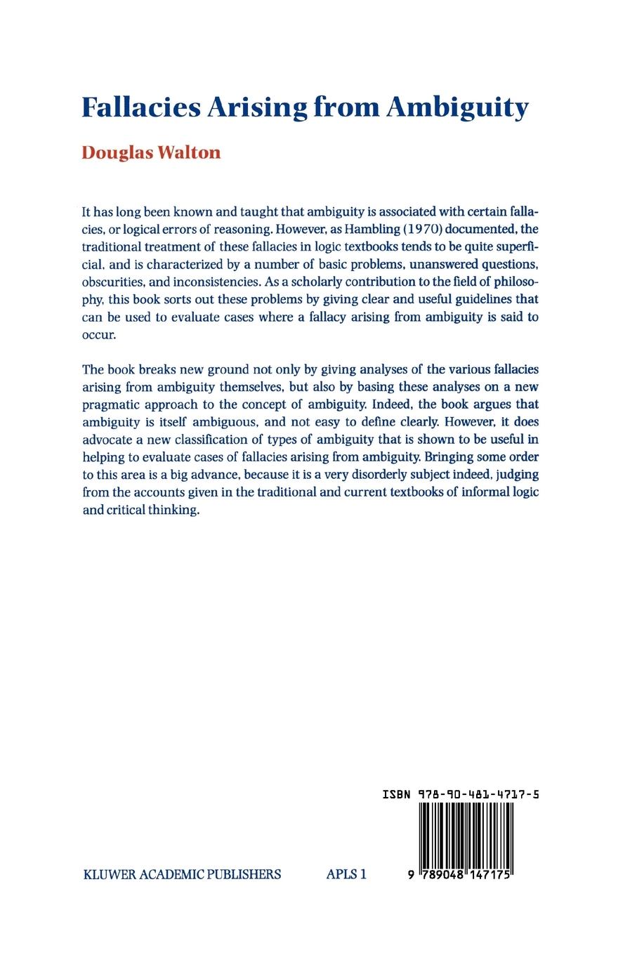 Rückseitencover Fallacies Arising from Ambiguity