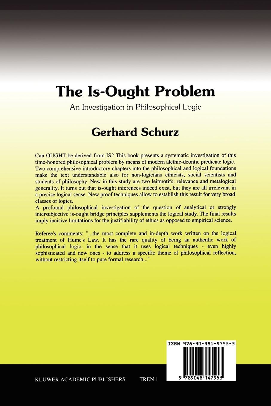 Rückseitencover The Is-Ought Problem