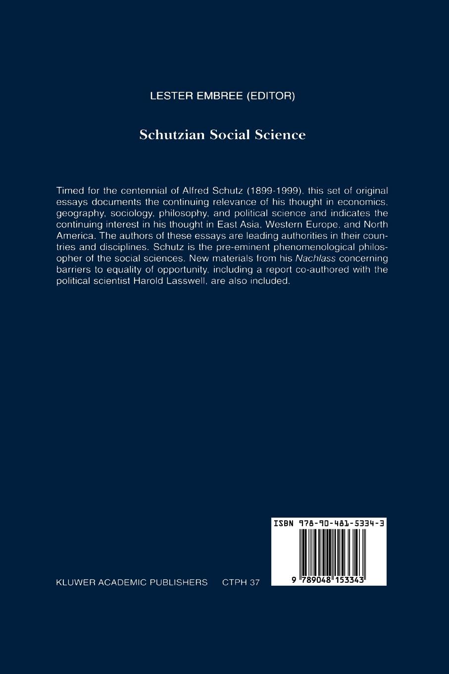 Rückseitencover Schutzian Social Science