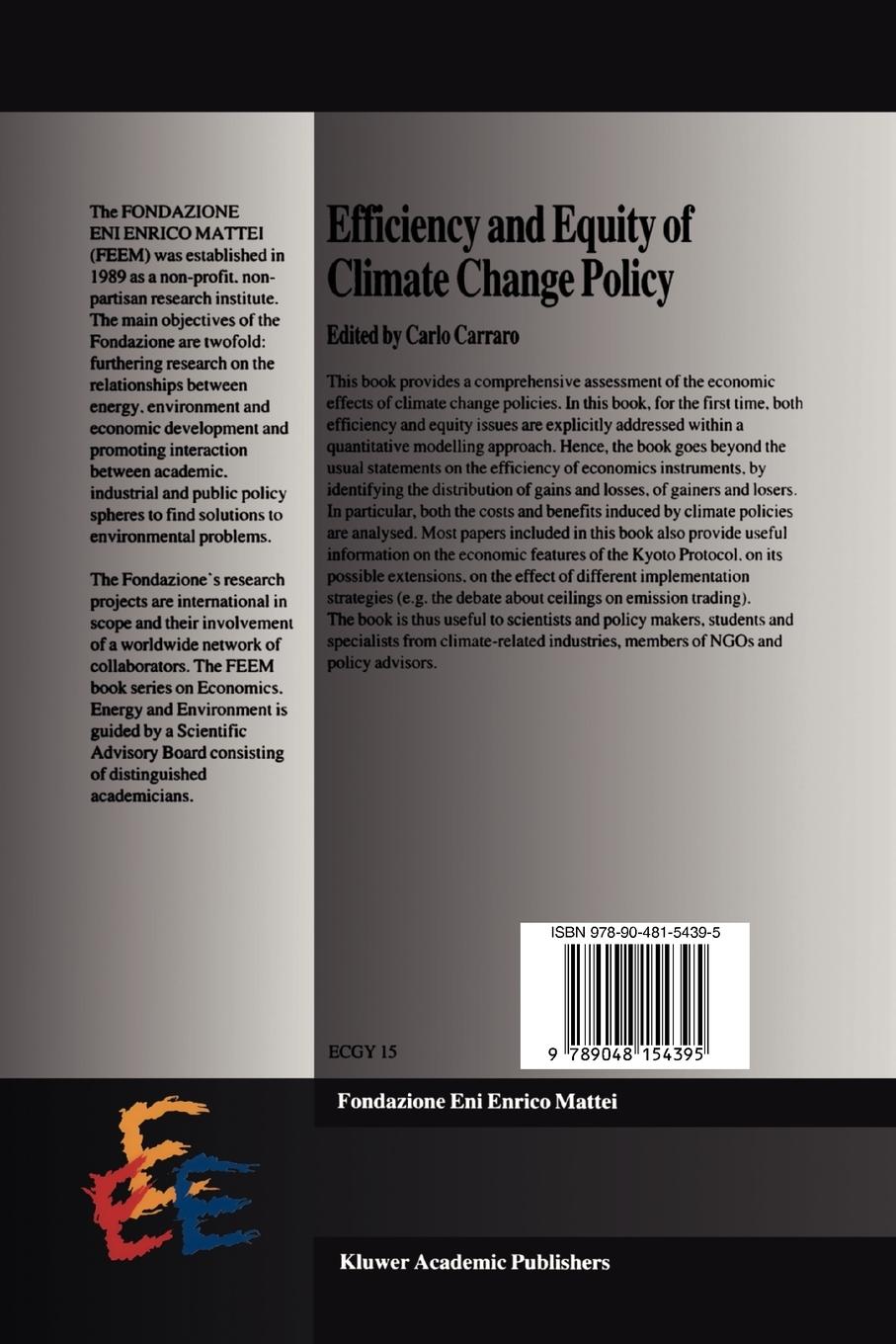 Rückseitencover Efficiency and Equity of Climate Change Policy