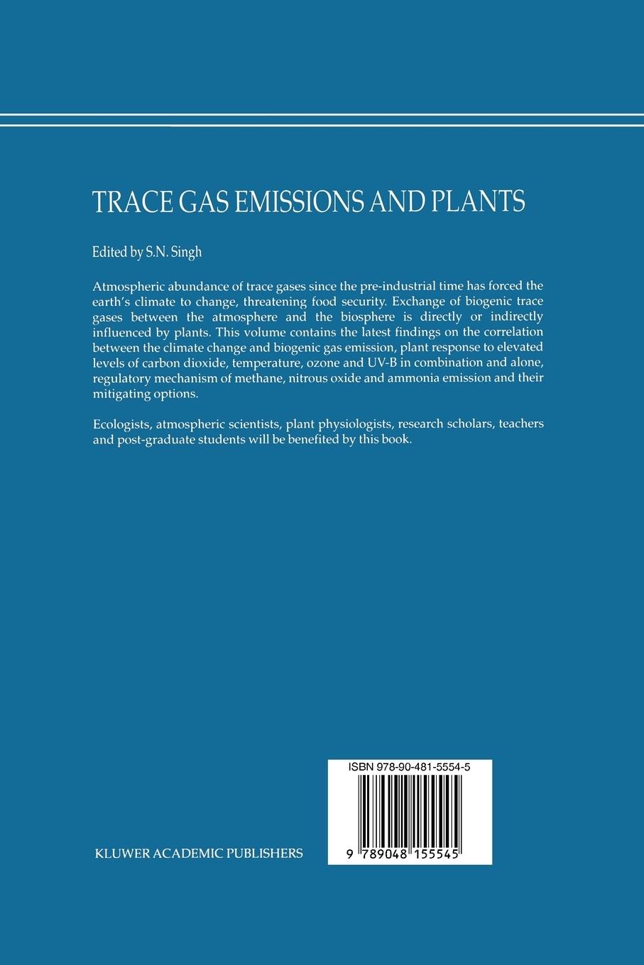 Rückseitencover Trace Gas Emissions and Plants