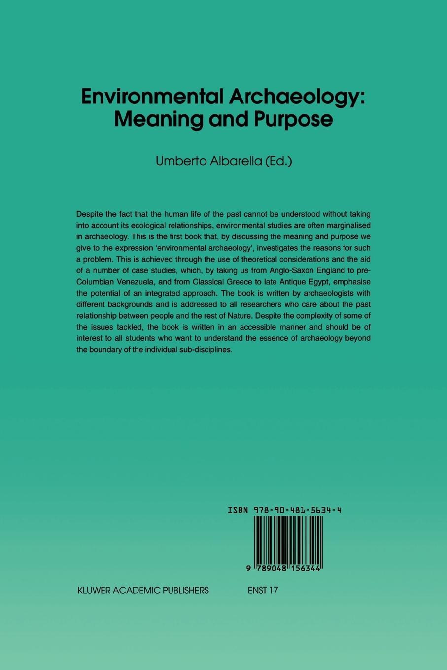 Rückseitencover Environmental Archaeology: Meaning and Purpose
