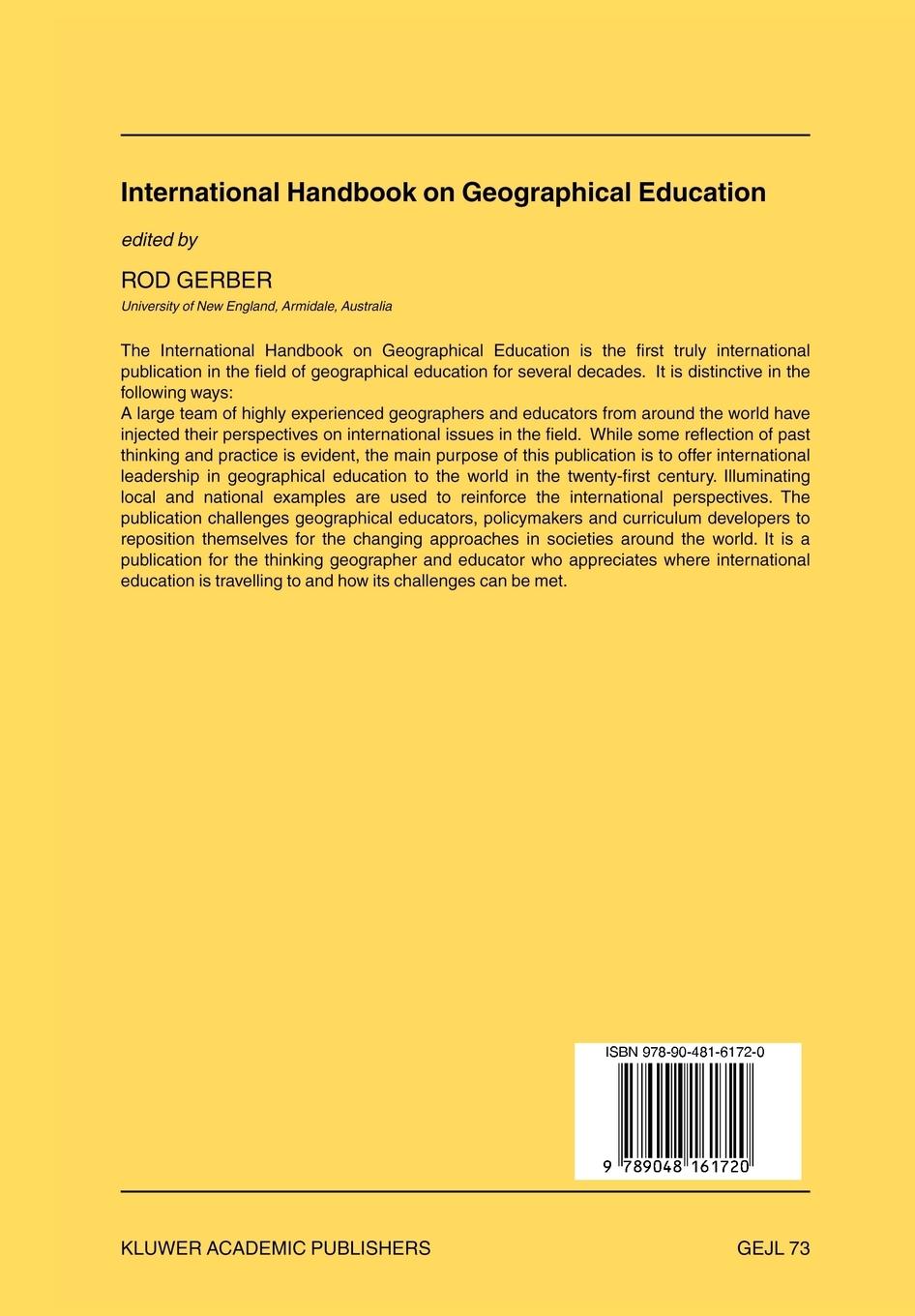 Rückseitencover International Handbook on Geographical Education