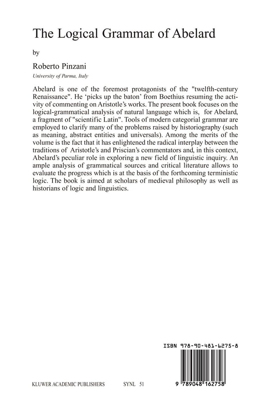Rückseitencover The Logical Grammar of Abelard