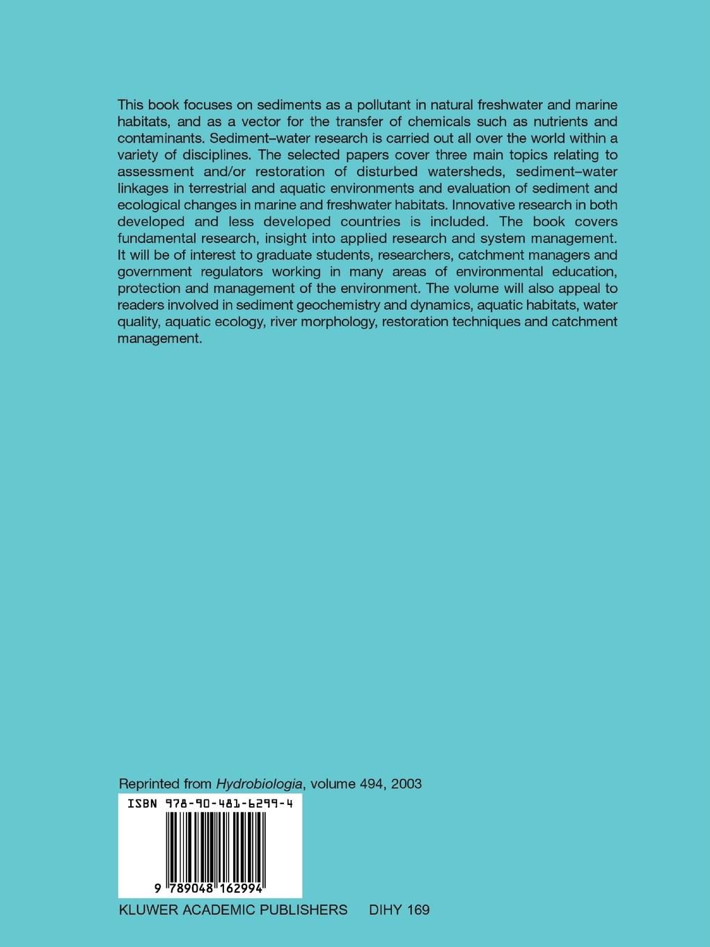 Rückseitencover The Interactions between Sediments and Water