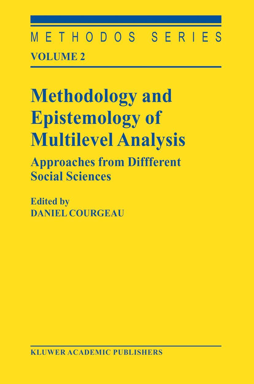Vorderes Coverbild Methodology and Epistemology of Multilevel Analysis