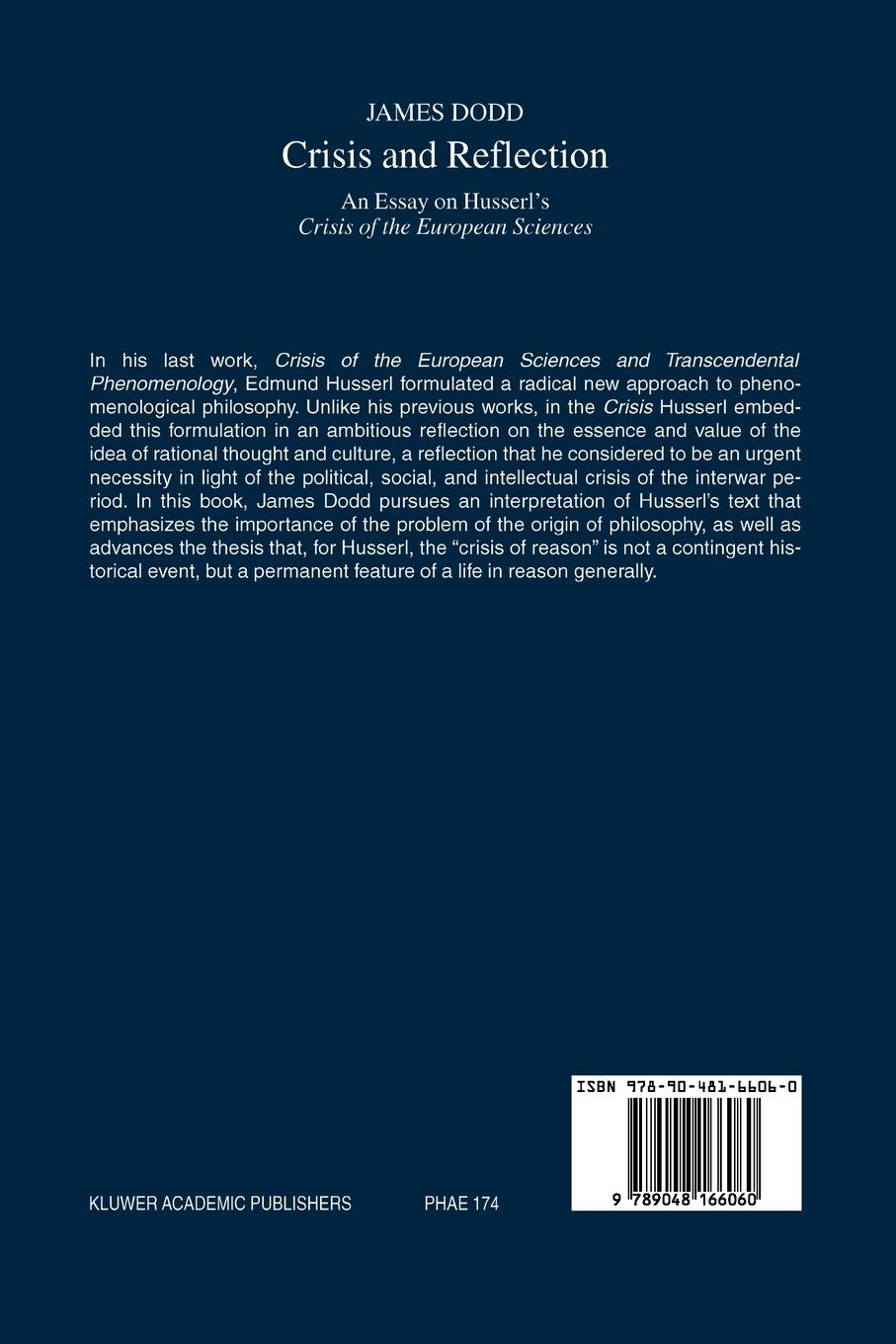 Rückseitencover Crisis and Reflection