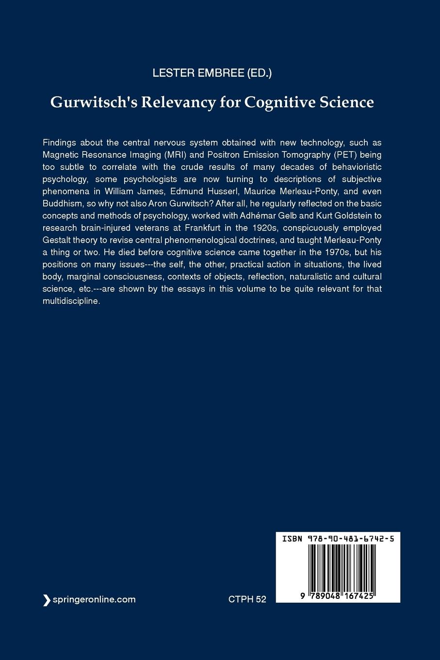 Rückseitencover Gurwitsch's Relevancy for Cognitive Science