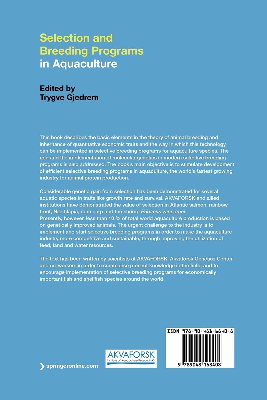 Rückseitencover Selection and Breeding Programs in Aquaculture
