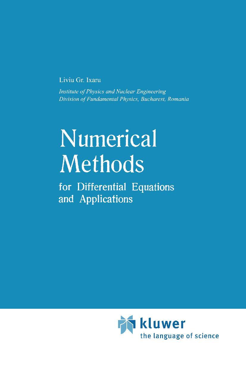 Vorderes Coverbild Numerical Methods for Differential Equations and Applications