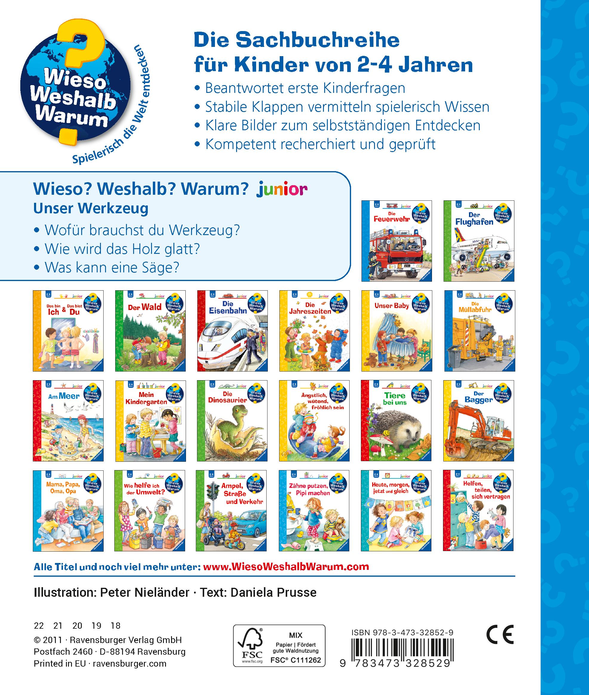 Rückseitencover Wieso? Weshalb? Warum? junior, Band 40: Unser Werkzeug