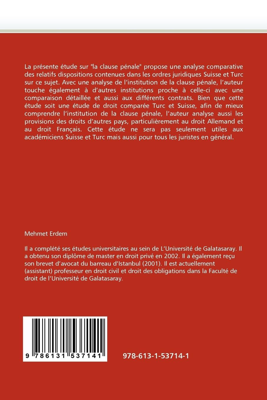 Rückseitencover La clause pénale