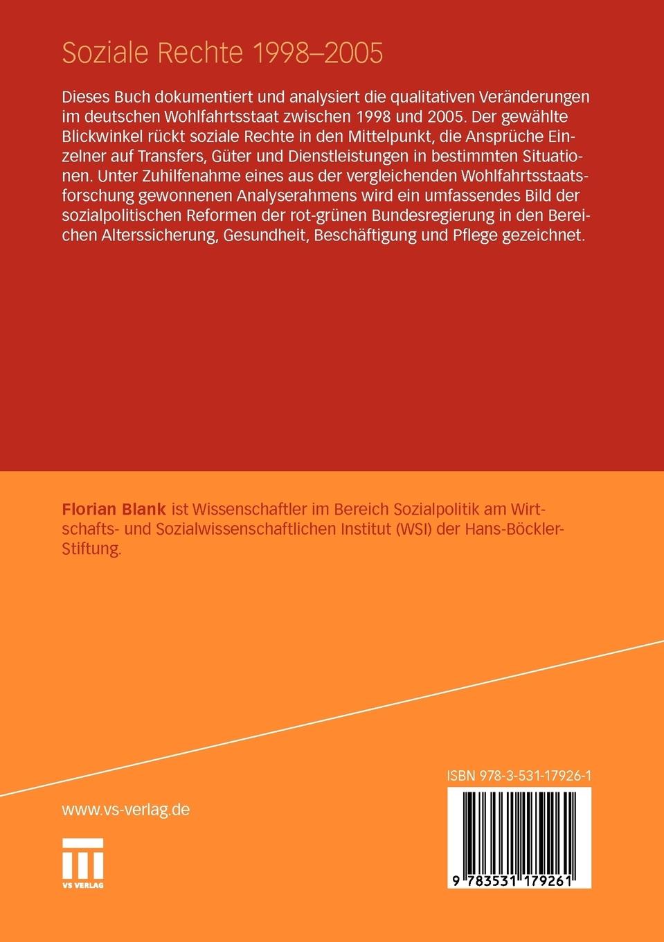 Rückseitencover Soziale Rechte 1998-2005
