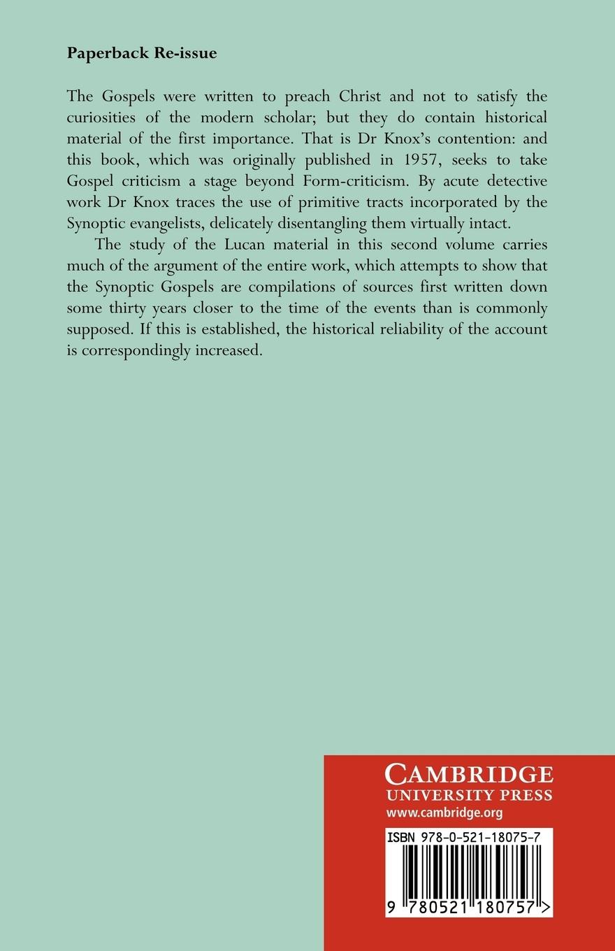 Rückseitencover The Sources of the Synoptic Gospels