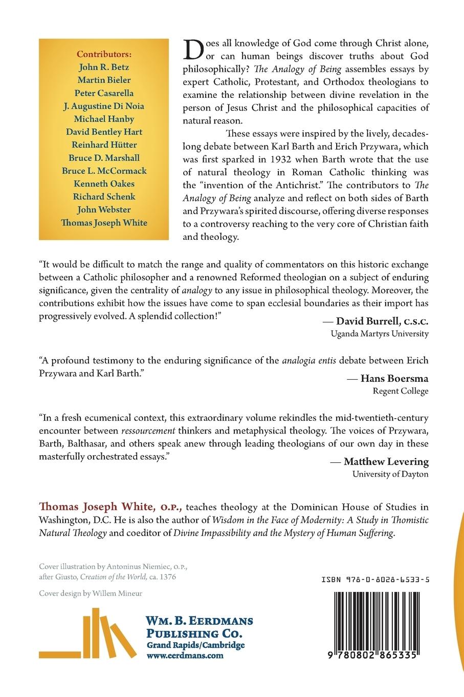 Rückseitencover The Analogy of Being