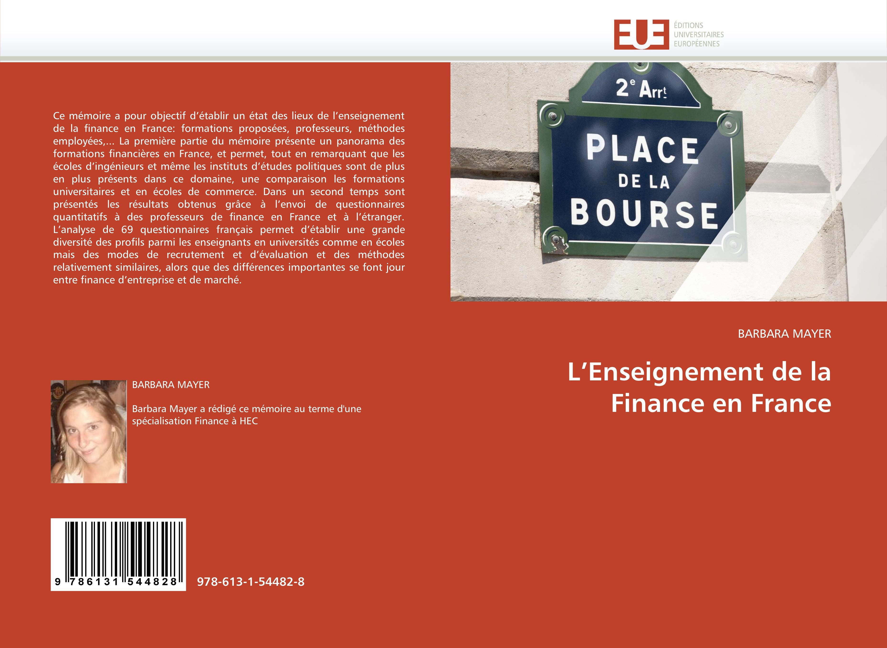 Vorderes Coverbild L''Enseignement de la Finance en France