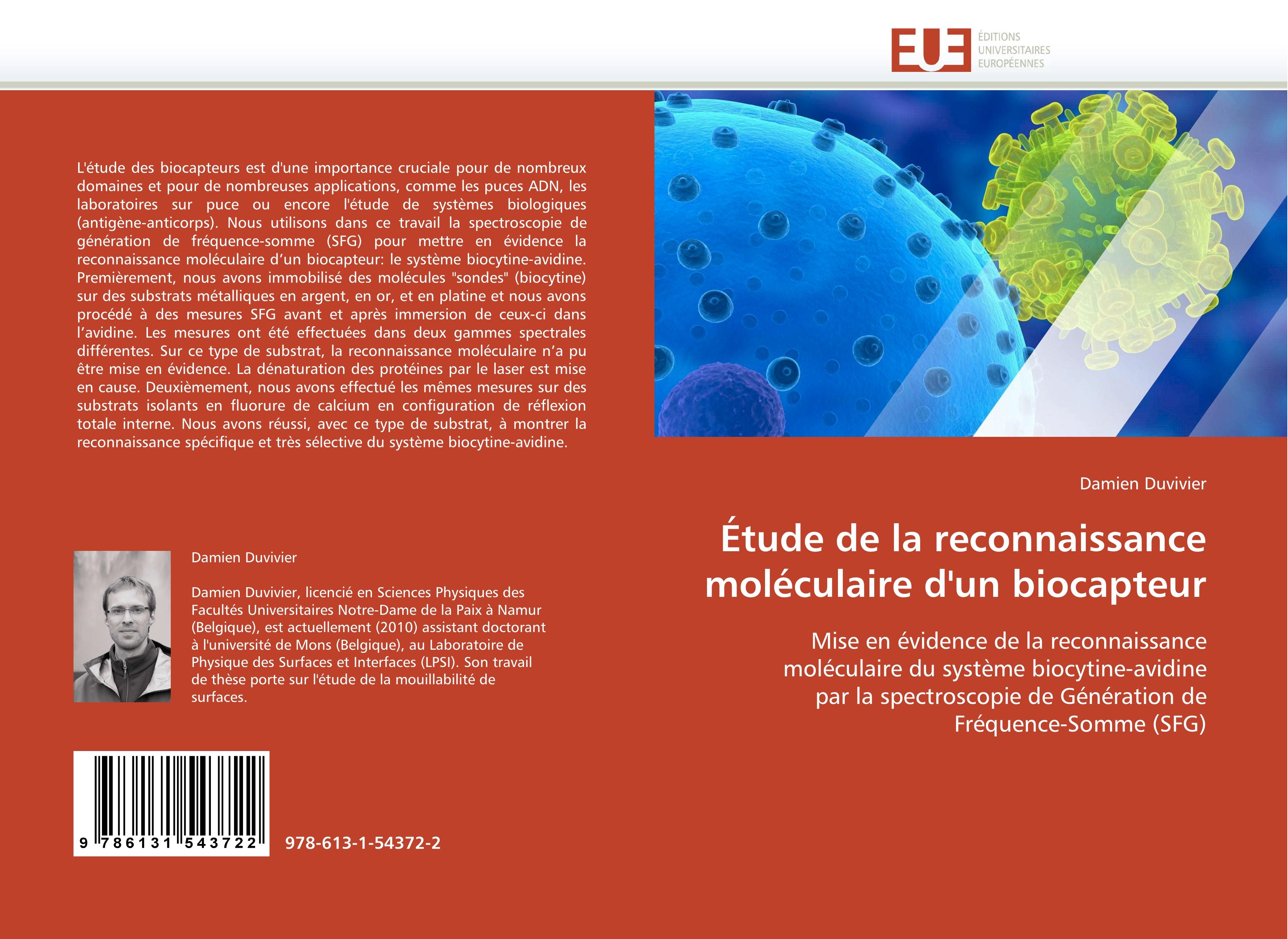 Vorderes Coverbild Étude de la reconnaissance moléculaire d''un biocapteur