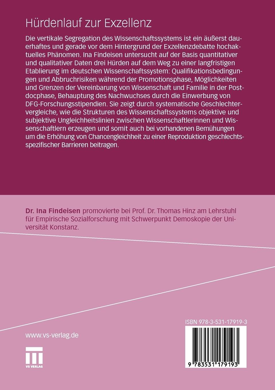 Rückseitencover Hürdenlauf zur Exzellenz