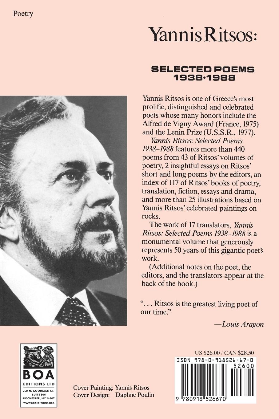 Rückseitencover Yannis Ritsos