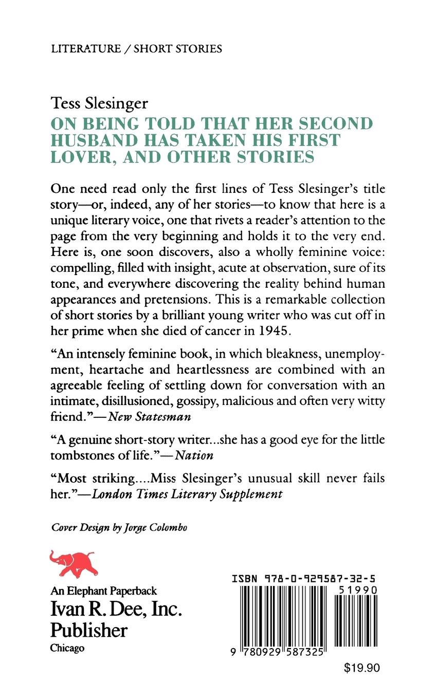 Rückseitencover On Being Told That Her Second Husband Has Taken His First Lover, and Other Stories