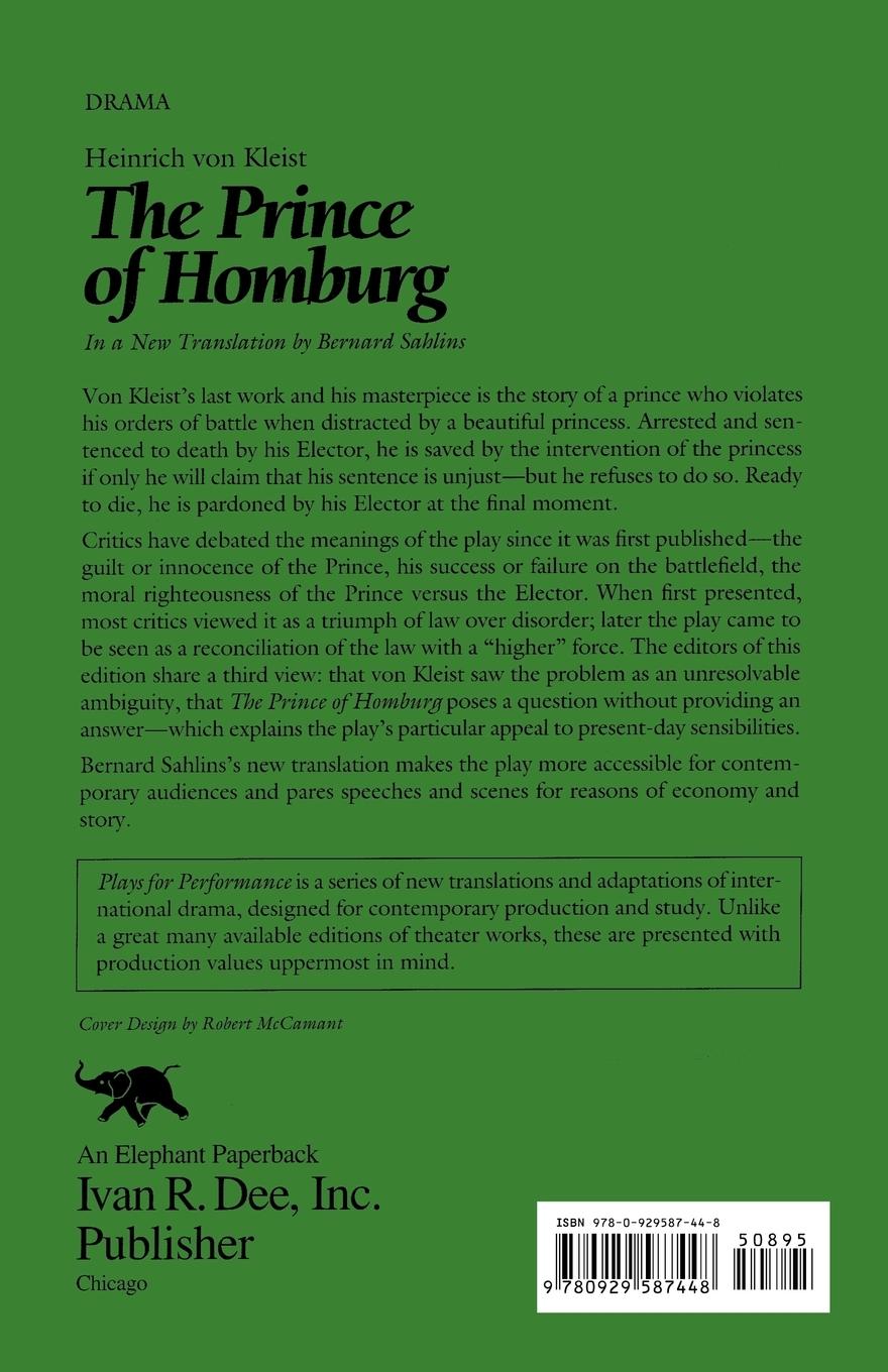 Rückseitencover Prince of Homburg