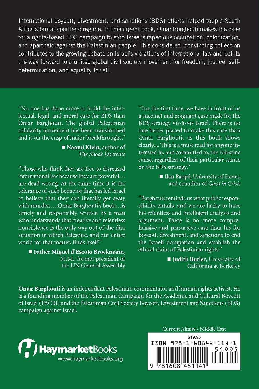 Rückseitencover BDS: Boycott, Divestment, Sanctions
