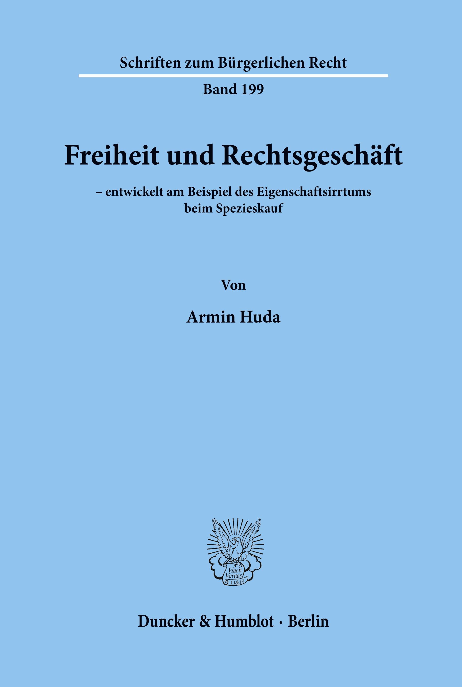 Vorderes Coverbild Freiheit und Rechtsgeschäft