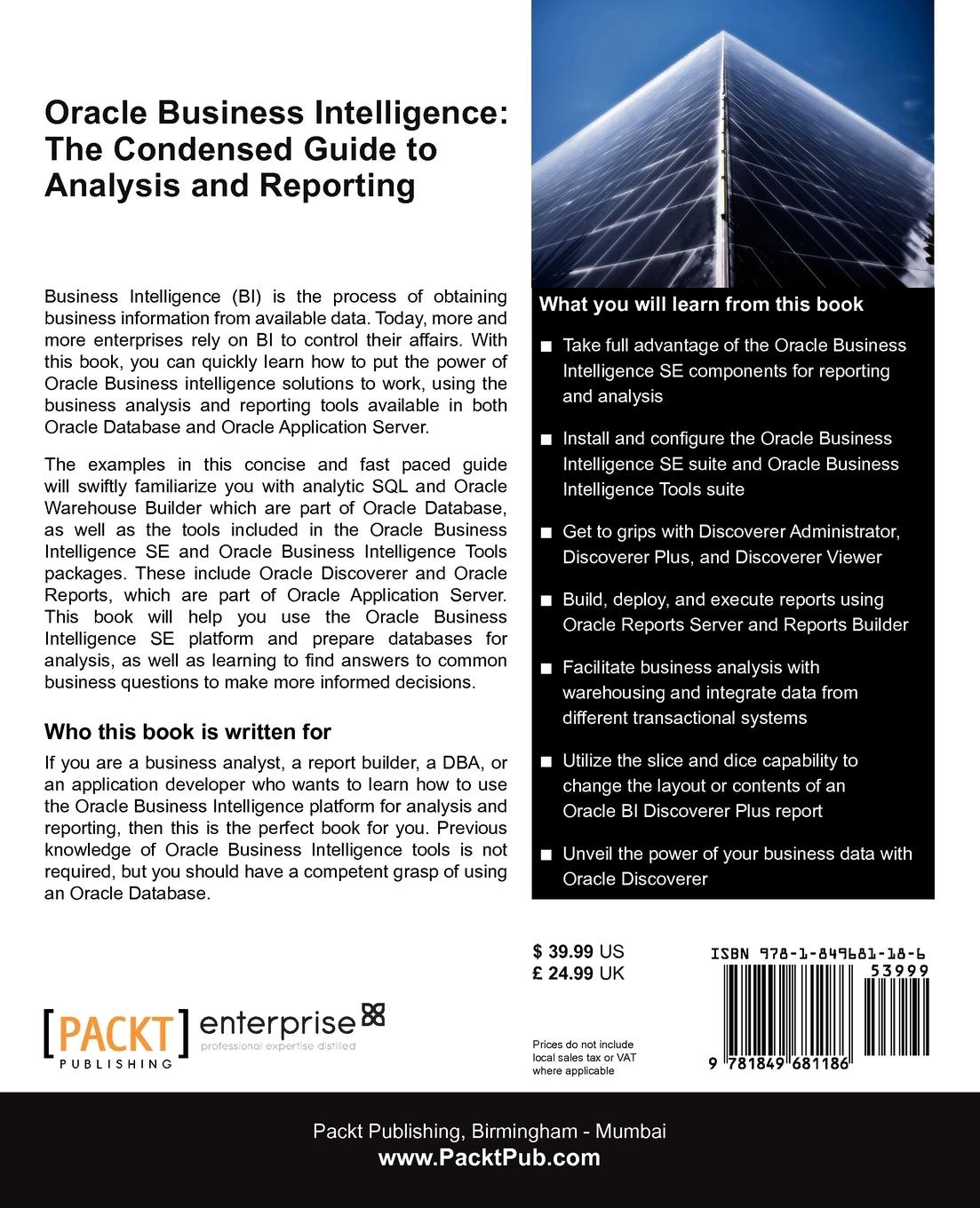 Rückseitencover Oracle Business Intelligence