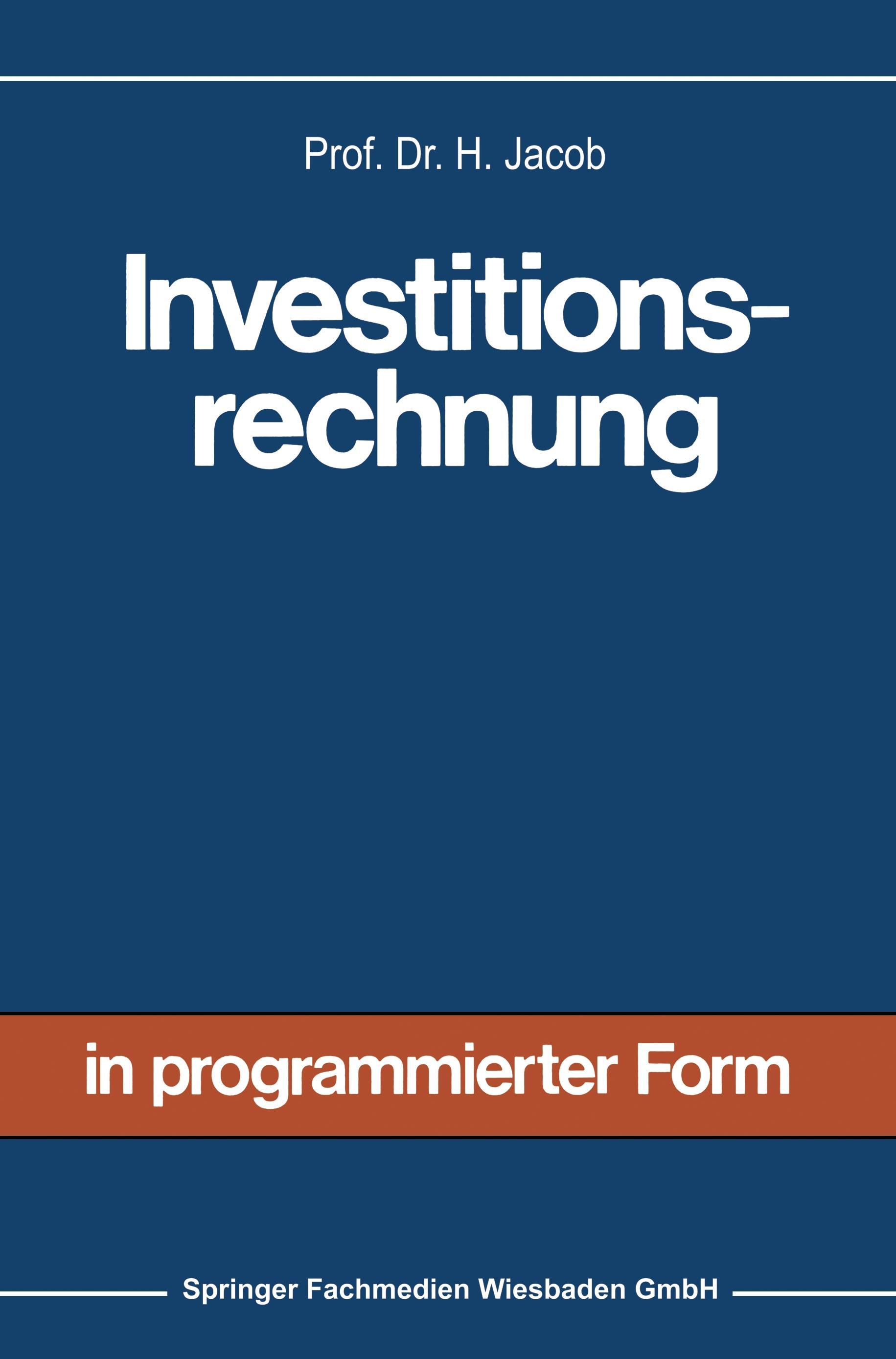 Vorderes Coverbild Investitionsrechnung