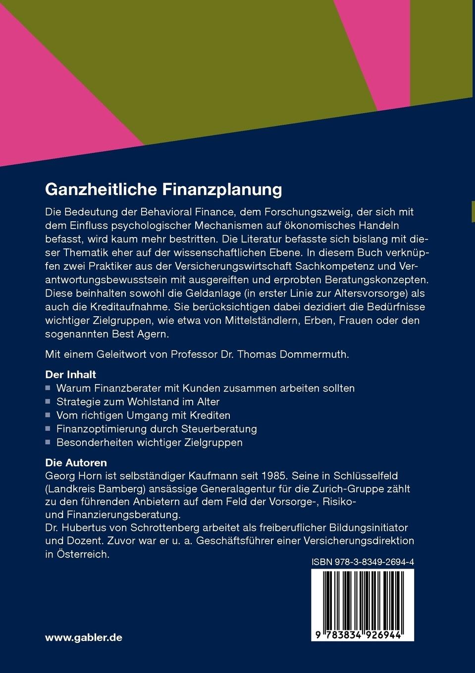 Rückseitencover Ganzheitliche Finanzplanung